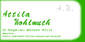 attila wohlmuth business card